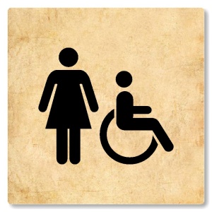 WC ženy invalidé, 100x100mm, pergamen, Nevada